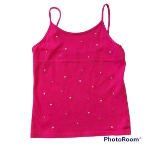 Vintage Girl’s Pink Embroidered Tank Top XL